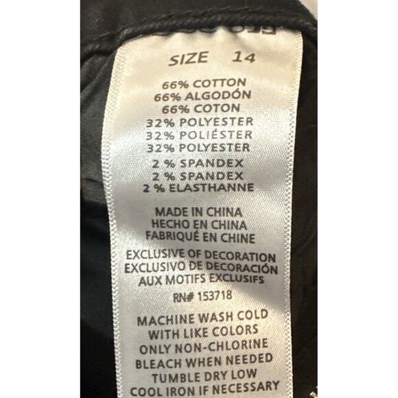 Joe's Kids' The Aubrey Relaxed Distressed High Waist Jeans Black Rip, Size 14 - Picture 4 of 5